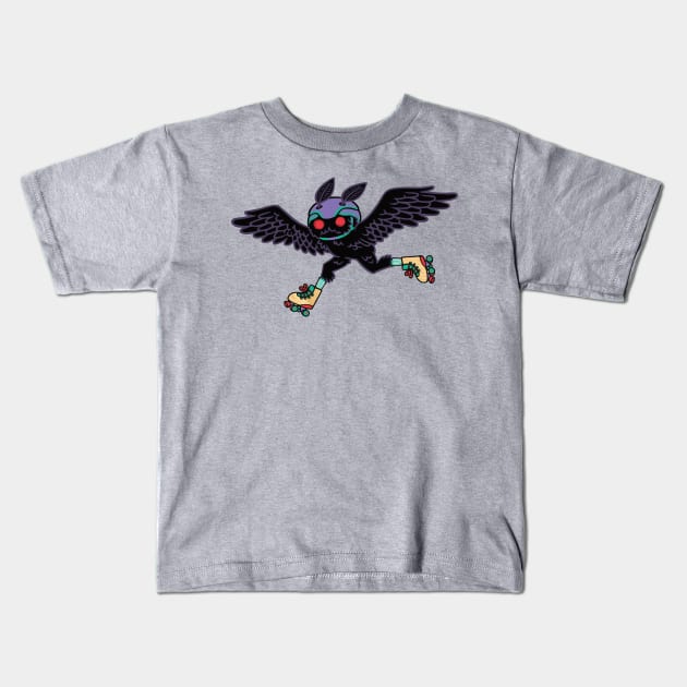 Unreals on Wheels: Moth Man Kids T-Shirt by Soft Biology